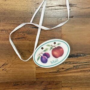 Longaberger Fruit Design Mail Tag with Ribbon